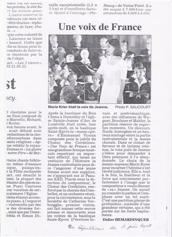 Messe Opra en hommage  Jeanne dArc  Une Voix de France 
